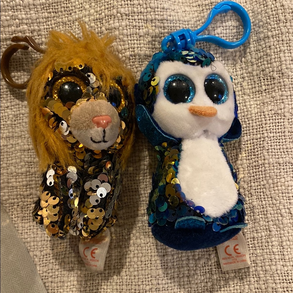 TY flippables Sequin Plush Keychain